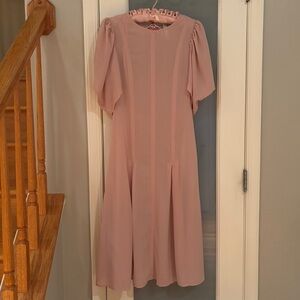 Anthropologie sheer dusty pink dress